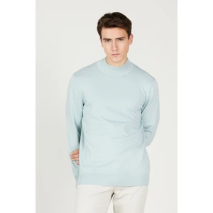 ALTINYILDIZ CLASSICS Erkek Su Yeşili Standart Fit Normal Kesim Yarım Balıkçı Yaka Triko Kazak