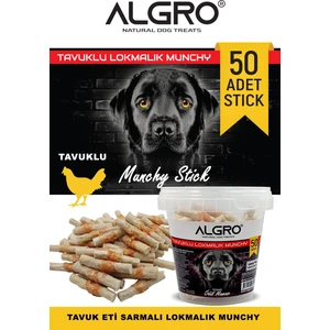 %100 Tavuk Göğüs Etli Lokmalık Munchy Stick 50 Adet