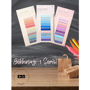 Şeffaf Renkli Yapışkan Not Kağıtları 3'lü Set 600 Yaprak ile Düzenleyici Çözüm