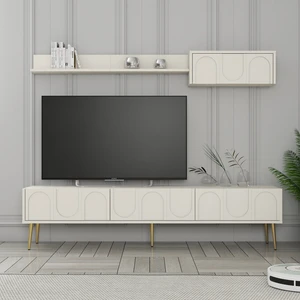 Variant Mobilya Variant Lyon Duvar Raflı Tv Ünitesi - Krem / Altın