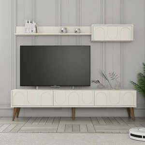 Variant Mobilya Variant Lyon Duvar Raflı Tv Ünitesi - Krem / Ceviz