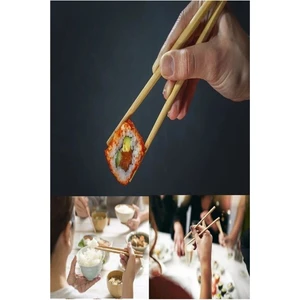 5 Çift Yıkanabilir Çin Kore Uzakdoğu Bambu Yemek Çubuğu