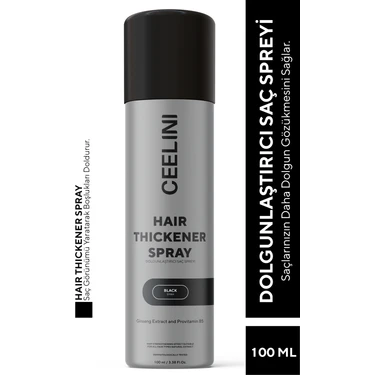 Ceelini Dolgunlaştırıcı Saç Spreyi Siyah 100 ml Panax Ginseng ve Provitamin B5