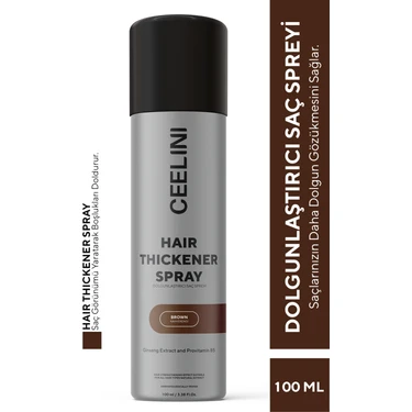 Ceelini Dolgunlaştırıcı Saç Spreyi Orta Kahverengi 100 ml Ginseng ve Provitamin B5