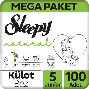 Sleepy Natural Külot Bez 5 Numara Junior Mega Fırsat Paketi 100