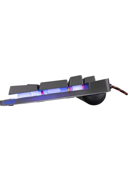 Kb-Gx9 Siyah USB Gökkuşağı Renkli Aydınlatmalı LC Layout Standart Klavye