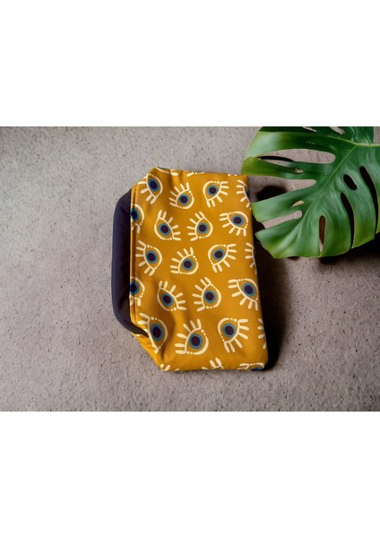 Nazar Göz Desenli Gizli Burslu Klipsli Tasarım Clutch Çanta , Tasarım El Çantası
