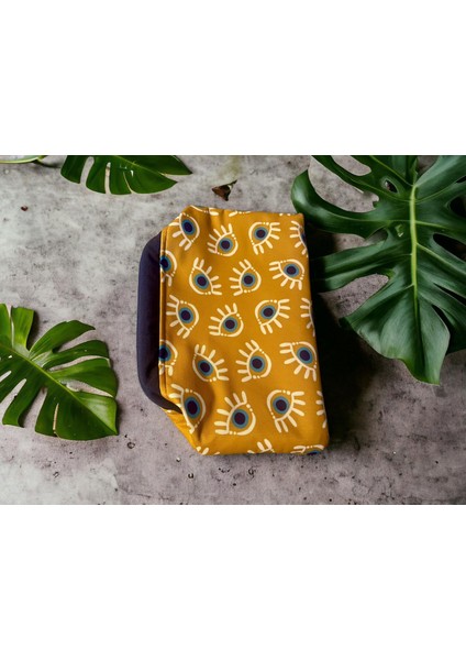 Nazar Göz Desenli Gizli Burslu Klipsli Tasarım Clutch Çanta , Tasarım El Çantası