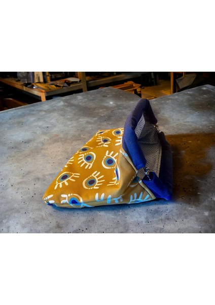 Nazar Göz Desenli Gizli Burslu Klipsli Tasarım Clutch Çanta , Tasarım El Çantası