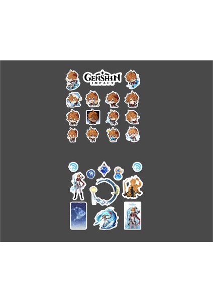 Genshin Tartaglia 2 Adet Sticker Set Parlak Kağıt fiyatları