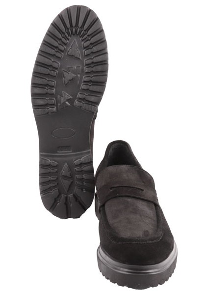 18542 Siyah Süet Loafer Ayakkabı