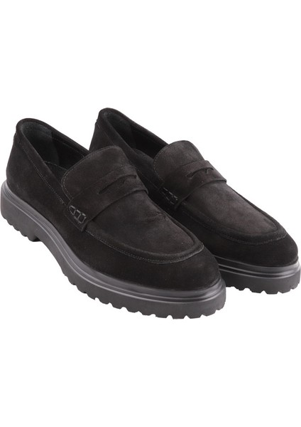 18542 Siyah Süet Loafer Ayakkabı modelleri