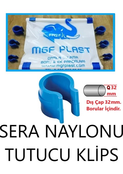 Mgf Plast 32 mm 1'' Sera Naylon Tutturucu Mandal Klips 100'lü