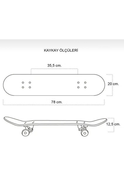 Çevik Sunar Profesyonel Zımpara Üstü Kemik Tekerli Kaykay