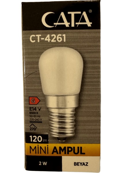 CT-4261 2W 6500K (Beyaz Işık) E14 Duylu Mini LED Ampul