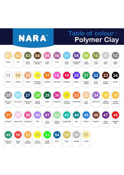 Nara Polimer Kil 55 Gram PM17 Carrot 6'lı Şirink