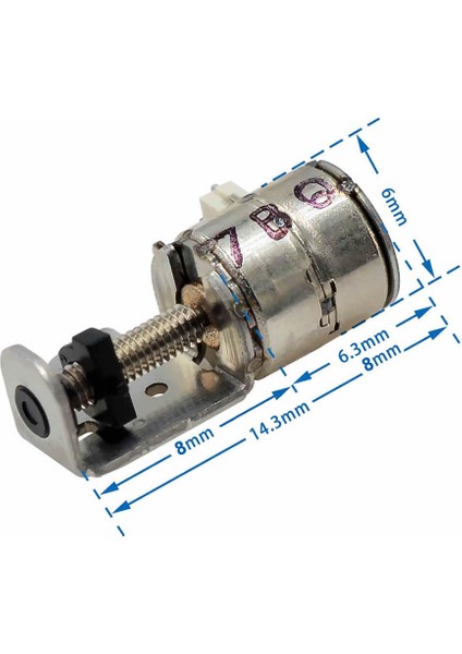 Roba Micro Step Motor Slider Mini Micro Iki Fazlı Dört Telli Minyatür Kayar Vidalı Step Motor