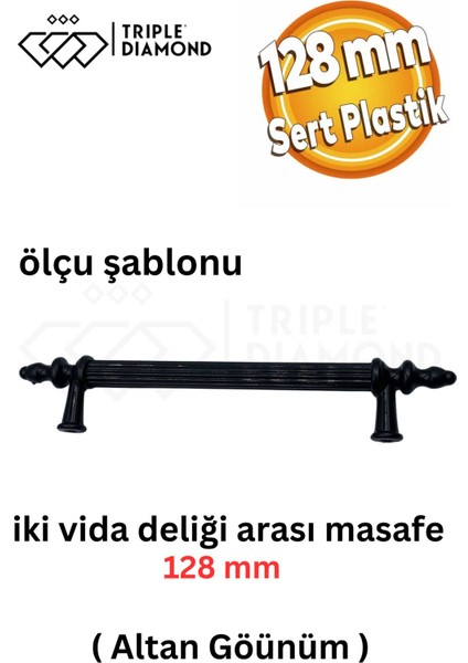 128 mm Mat Siyah Çekmece Kulpları Dolap Mobilya Kulp Sert Polimer Kulpu ( 12.8 cm ) = 128MM ( 10 Adet )