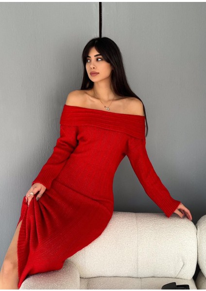 Madonna Yaka Uzun Triko Elbise indirimleri