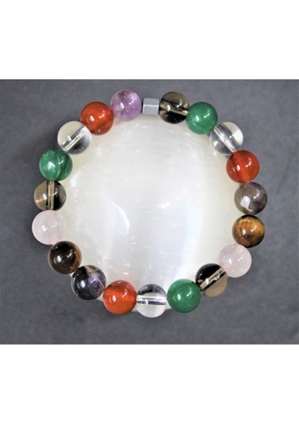 8 mm Çakra Doğaltaş Bileklik (Aventurin, Dumanlı Kuvars, Ametist, Akik, Aventurin,kaplangözü, Pembe Kuvars)