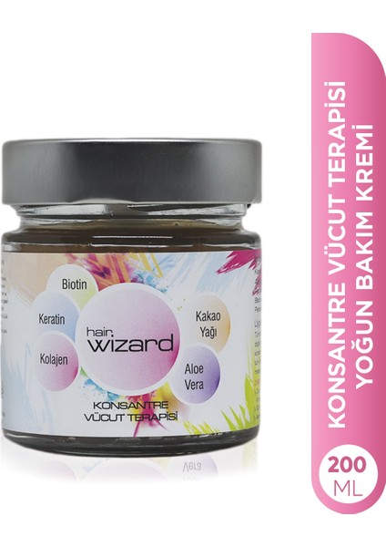 Wizard Konsantre Vücut Terapisi Keratin / Biotin / Kolajen / Aloe Vera / Kakao Yağı