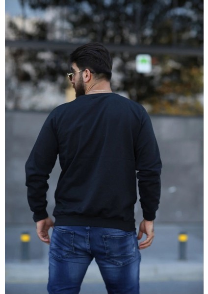 TMB Clothing Modaen Siyah Bisiklet Yaka Sweatshirt(2 Iplik-Baskısız)