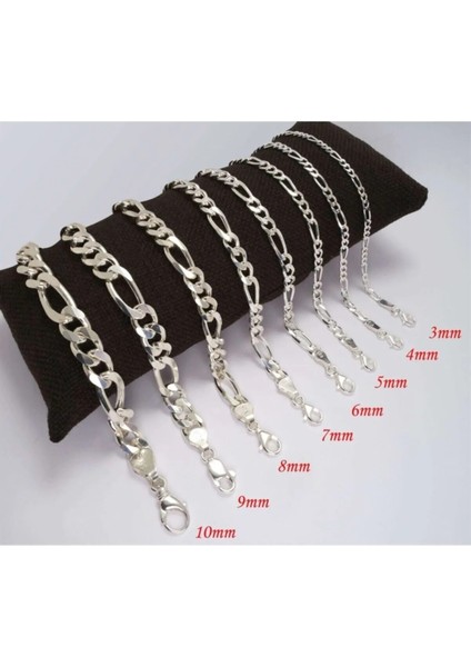 5mm Figaro Model 925 Ayar Gümüş Erkek Kolye Zincir Modelleri fırsatları