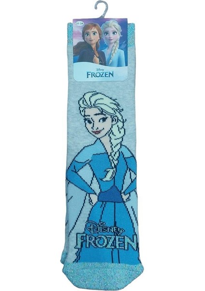 Frozen Elsa Tabanı Kaydırmaz Kışlık Havlu Çocuk Çorap