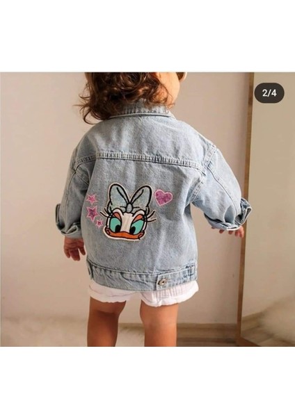 Daisy Işlemeli Pul Payet Işlemeli Kot Ceket