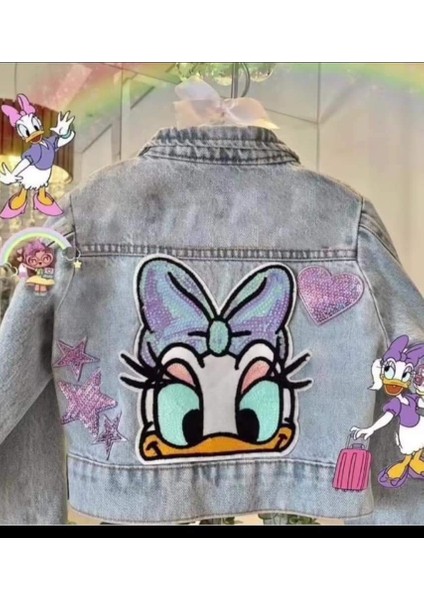 Daisy Işlemeli Pul Payet Işlemeli Kot Ceket
