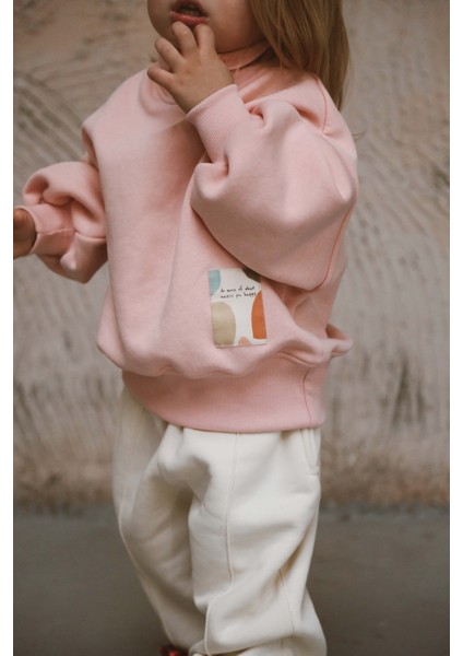 Balıkçı Yaka Oversize Polarlı Sweatshirt 1-5 Yaş
