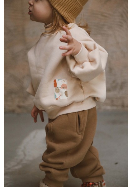 Balıkçı Yaka Oversize Polarlı Sweatshirt 1-5 Yaş