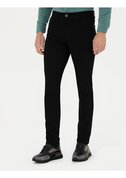 Erkek Siyah Slim Fit Kanvas Pantolon 50278469-VR046 fiyatları