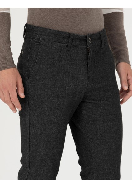 Erkek Antrasit Slim Fit Kanvas Pantolon 50278130-VR006