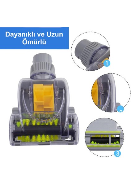 32MM ve 35MM Uyumlu Elektrikli Süpürge Kafası Turbo Başlık - Evrensel Giriş - Halı Yatak Koltuk Akar Evcil Hayvan Temizlik Aksesuarı modelleri