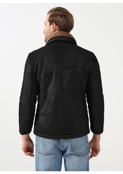 Mono Yaka Slim Fit Kapitone Siyah Erkek Mont MN2008700287