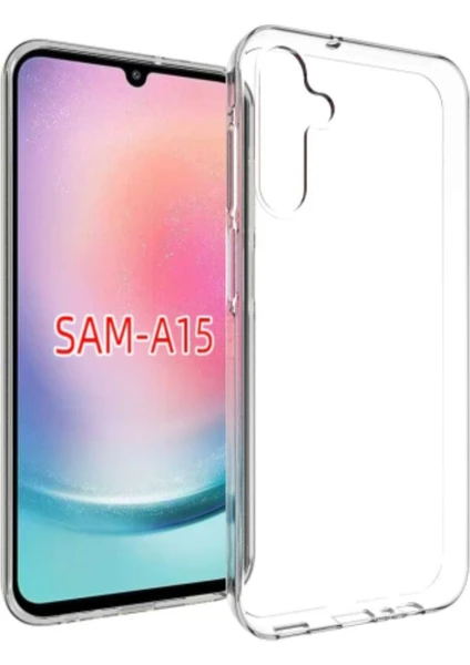 Case World Caseworld Samsung Galaxy A15 Kapak 1mm Süper Silikon Şeffaf Kılıf