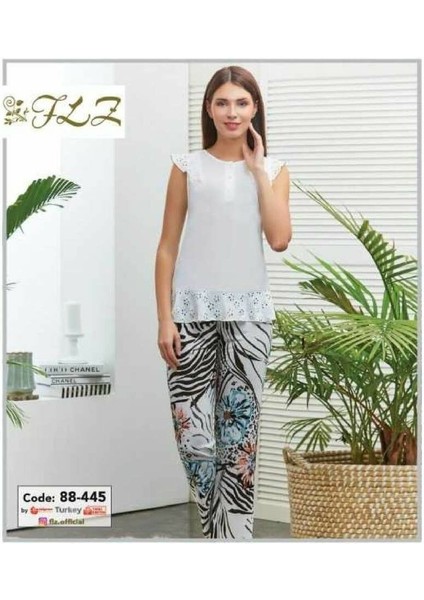 Flz 88-445 Kısa Kollu Bayan Pijama Takımı