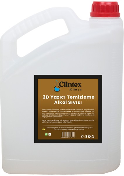 3D Yazıcı Temizleme Alkol Sıvısı 3 Lt