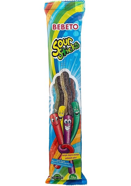 Sour Sticks Karışık Meyveli Yumuşak Şeker x 24 Adet