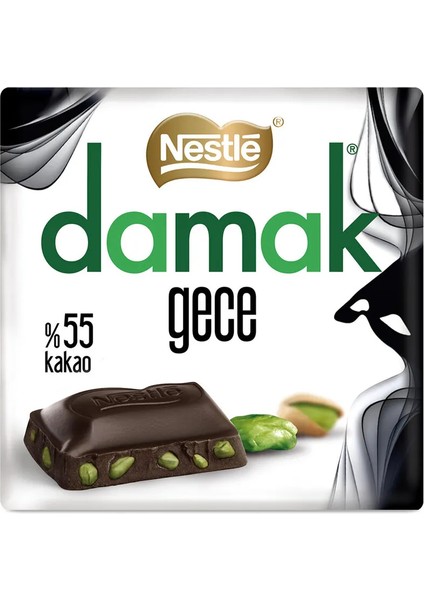 Damak Gece Antep Fıstıklı Bitter Çikolata 60 G