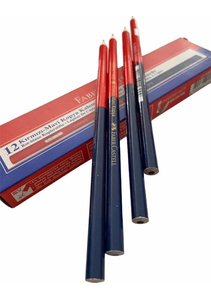 Faber Castell Mavi Kırmızı Kurşun Kalem 12 Adet