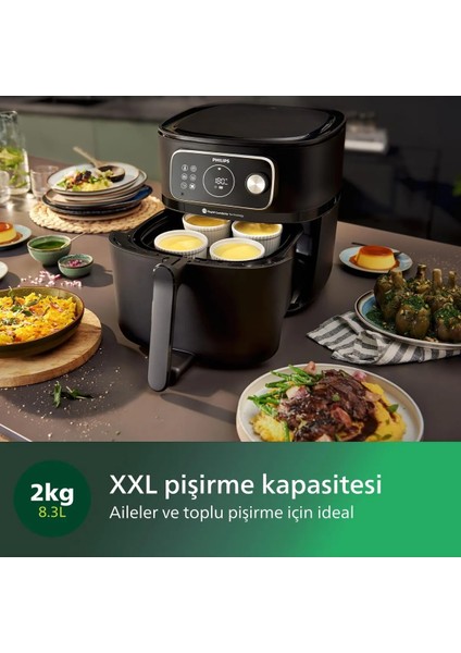 7000 Serisi Rapidair Xxl 2 kg 8,3 Litre Fritöz 22 Pişirme Programı - Luciole Beyaz Lambader