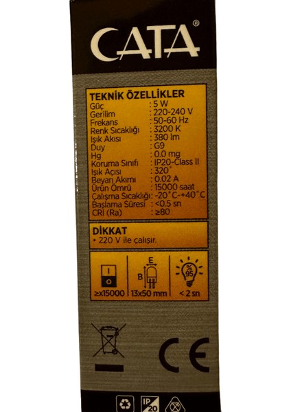 CT-4221 5W 3200K (Günışığı) G9 Duylu Kapsül Ampul fiyatları