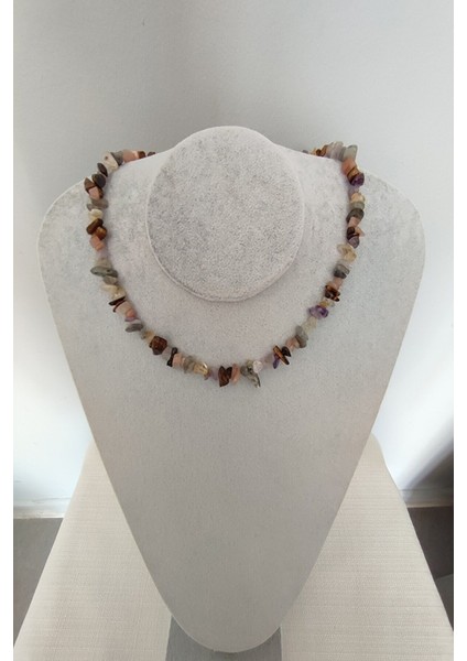 Karışık Kırıktaş Doğaltaş Kolye