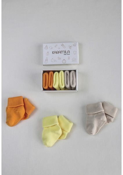 3'lü Set Bebek Bambu Çorap -Baby Bamboo Socks - Yenidoğan Çorap