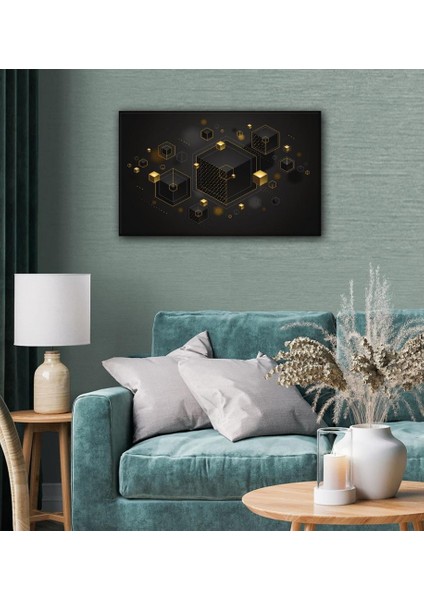 Kanvas Tablo 3D Dekoratif Küp LED Işıklı