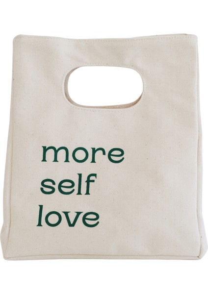 % 100 Pamuk Mini Kanvas " More Self Love " Bez Çanta / Tote Bag