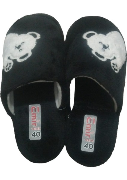 Peluş Siyah Terlik