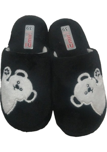 Peluş Siyah Terlik modelleri